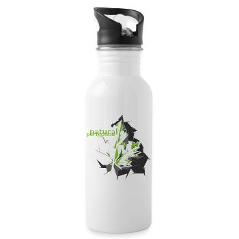 maple leaf nature tree symbol illustration nature - Water bottle with straw - white - Right