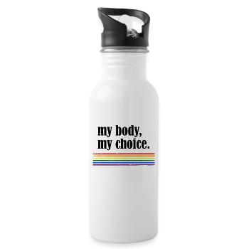 My Body My Choice - Water bottle with straw - white - Right