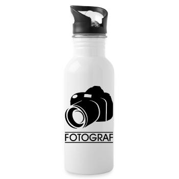 fotograf - Trinkflasche mit integriertem Trinkhalm - Weiß - Rechts