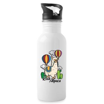 Amour Alpaga Amour Alpaga Lama Montgolfière - Gourde avec paille intégrée - blanc - Droite