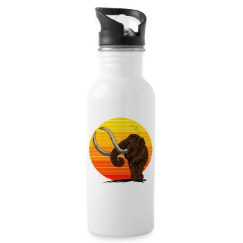 Beautiful mammoth in the sun Gift idea made of ice - Water bottle with straw - white - Right