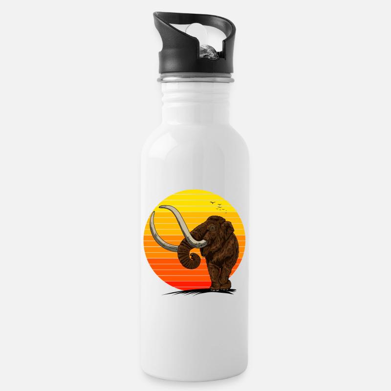 Schönes Mammut in der Sonne Geschenkidee aus Eis - Trinkflasche mit integriertem Trinkhalm - Weiß
