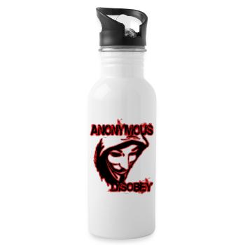 anonymous disobey - Gourde avec paille intégrée - blanc - Droite