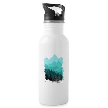 Randonnée pour les amoureux de la nature Forêts et montagnes Moderne - Gourde avec paille intégrée - blanc - Droite