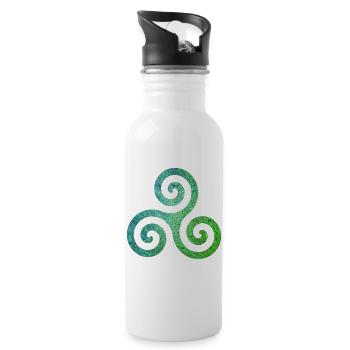keltisches symbol 1 ebru 5 - Trinkflasche mit integriertem Trinkhalm - Weiß - Rechts