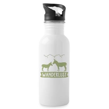 Donkeys and I feel like hiking - Water bottle with straw - white - Right