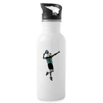 Llama Tennis - Trinkflasche mit integriertem Trinkhalm - Weiß - Rechts
