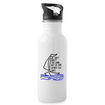 Voile | Marin cadeau | Cadeau voile drôle - Gourde avec paille intégrée - blanc - Droite