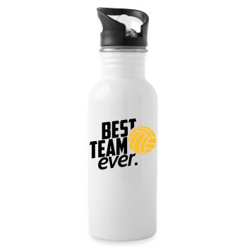 volleyball team - Water bottle with straw - white - Right