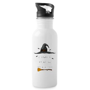Mom Wife Witch Halloween - Water bottle with straw - white - Right