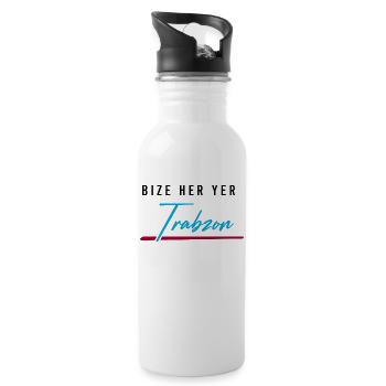 Bize her yer Trabzon - Trinkflasche mit integriertem Trinkhalm - Weiß - Rechts