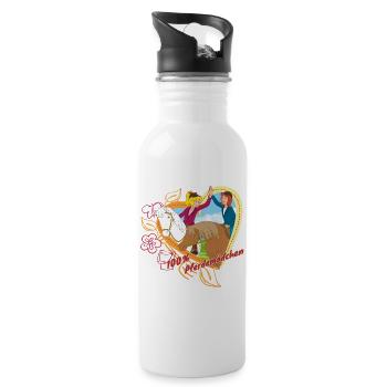 Bibi und Tina '100% Pferdemädchen' - Trinkflasche mit integriertem Trinkhalm - Weiß - Rechts
