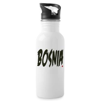 Bosnia - Bosnien - Trinkflasche mit integriertem Trinkhalm - Weiß - Rechts