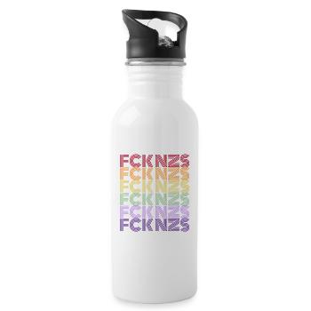 FCK NZS - Le monde est coloré! - contre la droite - Gourde avec paille intégrée - blanc - Droite