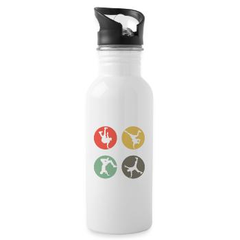 Retro Breakdance Bboying Gift I Breakdancing - Water bottle with straw - white - Right