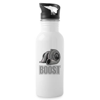 Turbo Ladedruck Power Turbolader I like big boost - Trinkflasche mit integriertem Trinkhalm - Weiß - Rechts