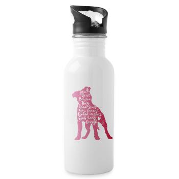 Pitbull Seelen - Trinkflasche mit integriertem Trinkhalm - Weiß - Rechts
