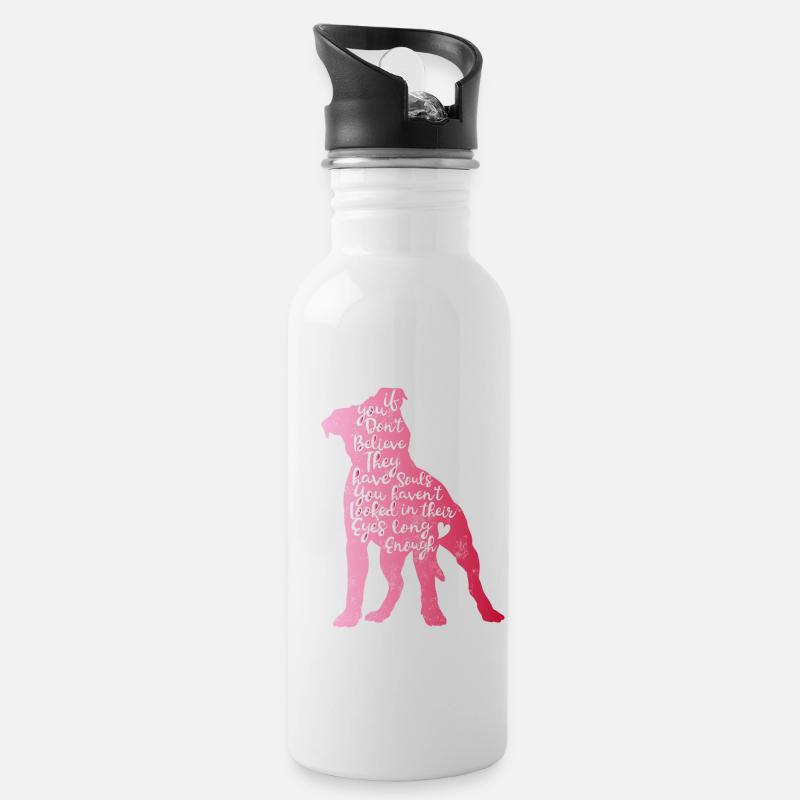 Pitbull Souls - Water bottle with straw - white