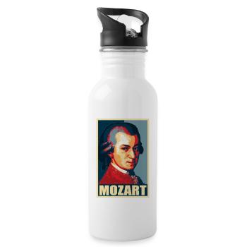 Mozart Propaganda Pop Art - Water bottle with straw - white - Right