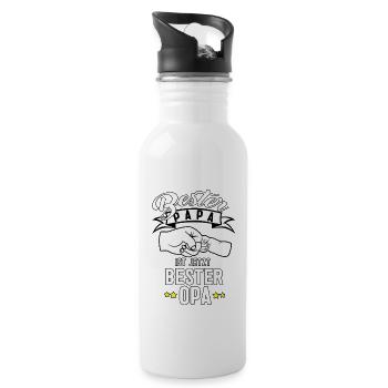 Geschenk fuer Papa Opa - Trinkflasche mit integriertem Trinkhalm - Weiß - Rechts