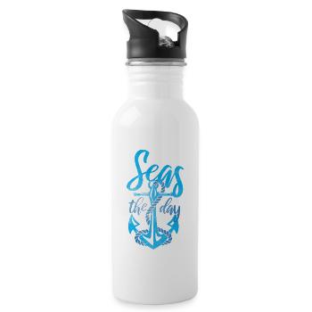 Anchor - Seas the day - Water bottle with straw - white - Right