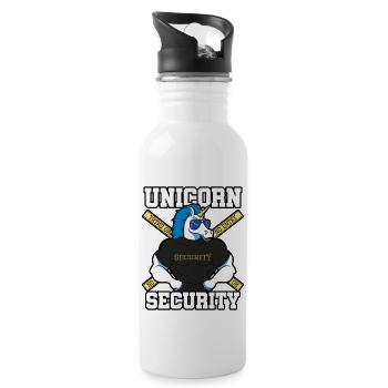 Unicorn Security - Water bottle with straw - white - Right