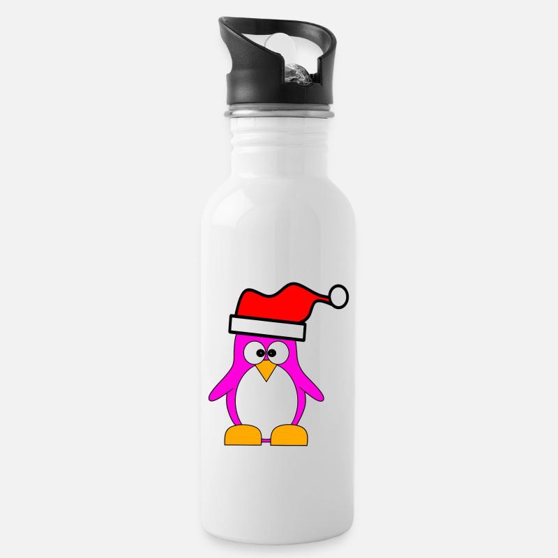 PINKuin ist Perfekt für Weihnachten vorbereitet - Trinkflasche mit integriertem Trinkhalm - Weiß