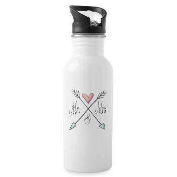 mr_mrs_heart - Gourde avec paille intégrée - blanc - Droite