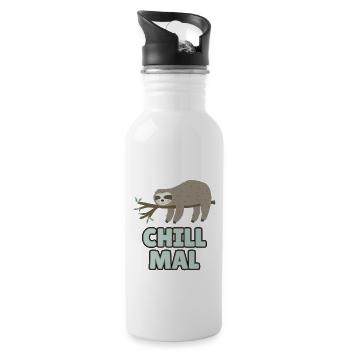 Sloth - Chill Mal - Water bottle with straw - white - Right