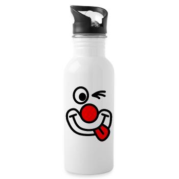 Clown - Trinkflasche mit integriertem Trinkhalm - Weiß - Rechts