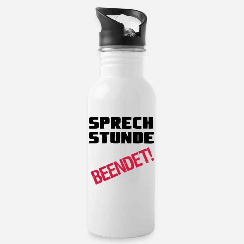 Sprechstunde beendet Medizin Spruch Geschenk - Trinkflasche mit integriertem Trinkhalm - Weiß
