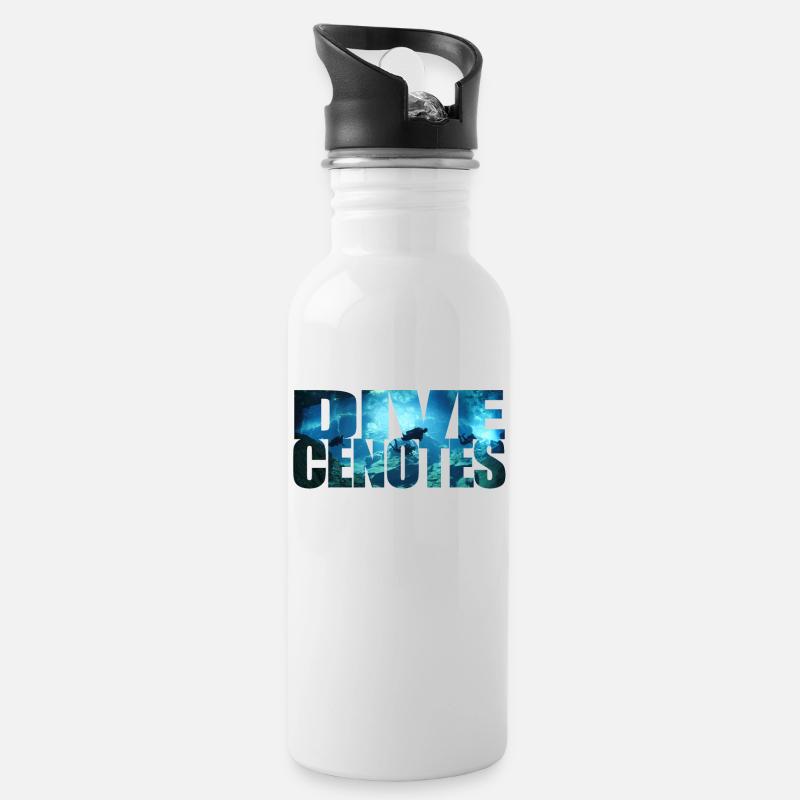 cadeau de plongée cenotes plongée - Gourde avec paille intégrée - blanc