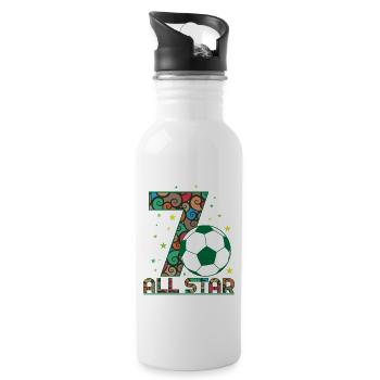 7ème anniversaire Football All Star 7 ans - Gourde avec paille intégrée - blanc - Droite