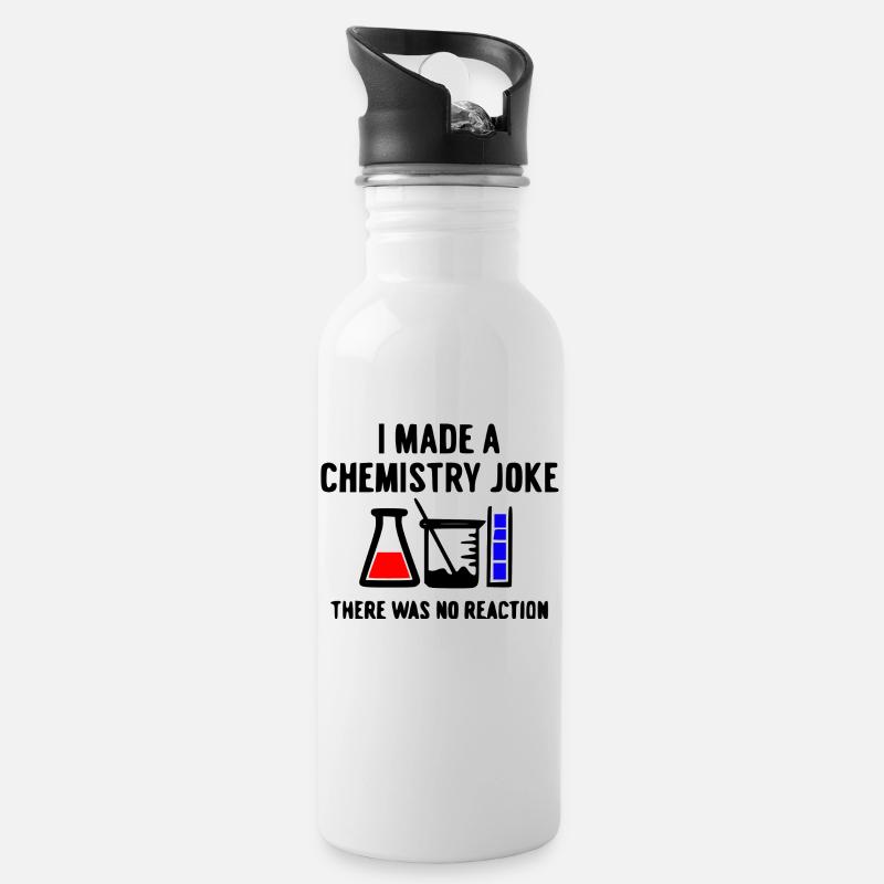 Chemie - Trinkflasche mit integriertem Trinkhalm - Weiß