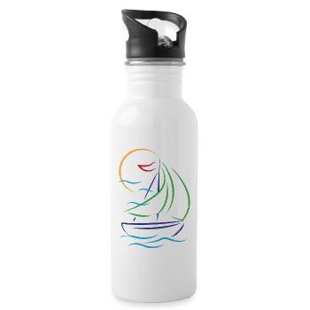 Voilier bateau sport bateau voile voilier - Gourde avec paille intégrée - blanc - Droite