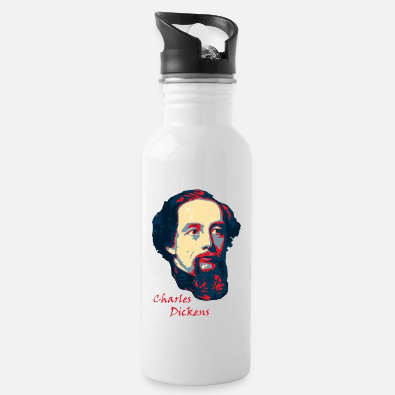 Charles Dickens - Gourde avec paille intégrée - blanc