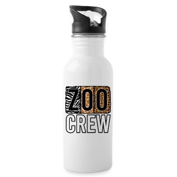 Zoo Crew - Trinkflasche mit integriertem Trinkhalm - Weiß - Rechts