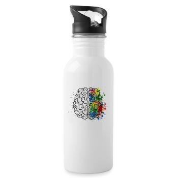 2626 - Water bottle with straw - white - Right