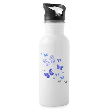 Butterfly Butterfly Butterfly children - Water bottle with straw - white - Right