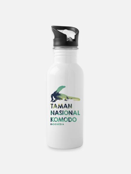 Taman Nasional Komodo - Indonesia - Water bottle with straw - white