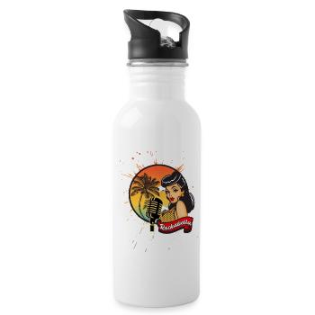 Rockabilly and Rockabella - Water bottle with straw - white - Right
