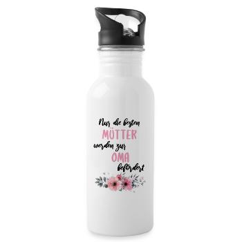 Mütter Mama Oma Großmutter Schwangerschaft - Trinkflasche mit integriertem Trinkhalm - Weiß - Rechts