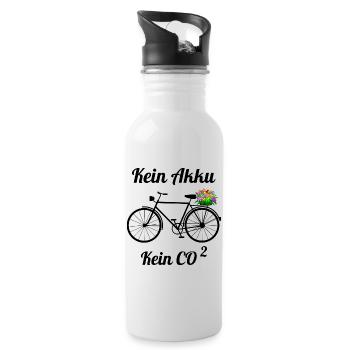 Fahrrad ohne Akku - Trinkflasche mit integriertem Trinkhalm - Weiß - Rechts