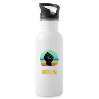 Antirassismus Antirassist Toleranz Gleichberechtig - Trinkflasche mit integriertem Trinkhalm - Weiß - Rechts