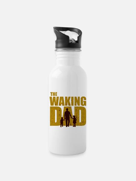 The Walking Dad - Trinkflasche mit integriertem Trinkhalm - Weiß