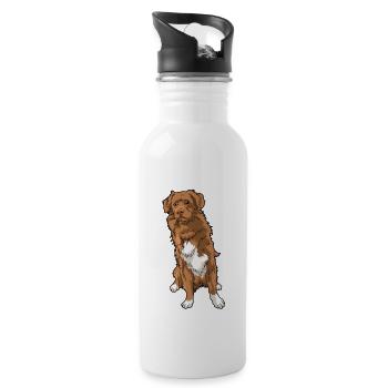 Nouvelle-Écosse Duck Tolling Retriever - Gourde avec paille intégrée - blanc - Droite