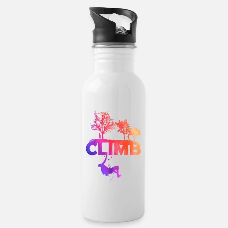 Climbing climb mountain - Water bottle with straw - white