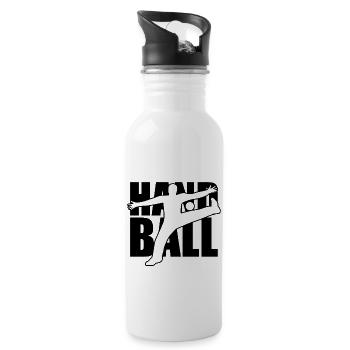Handball Torwart - Trinkflasche mit integriertem Trinkhalm - Weiß - Rechts