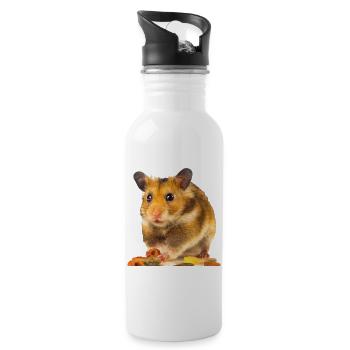 I am hamster - Gourde avec paille intégrée - blanc - Droite