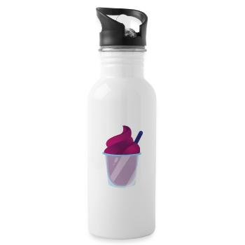 Slush Eis rotes Slush mit Strohhalm - Trinkflasche mit integriertem Trinkhalm - Weiß - Rechts
